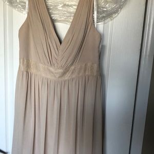 Long Chiffon Dress with Lace Bands